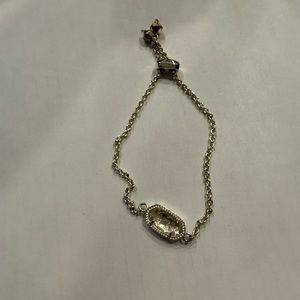 Kendra Scott Elaina Gold Adjustable Dichroic Glass. April Birthstone